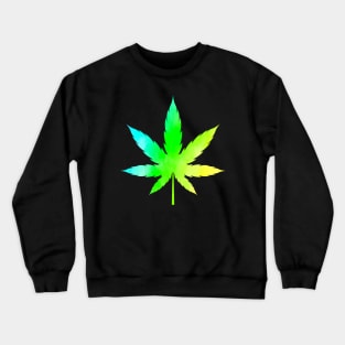 cayan yellow green watercolor weed leaf Crewneck Sweatshirt